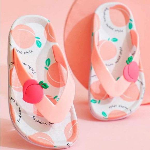 Kids Peach Flip Flop Sandals - Picture 1 of 3